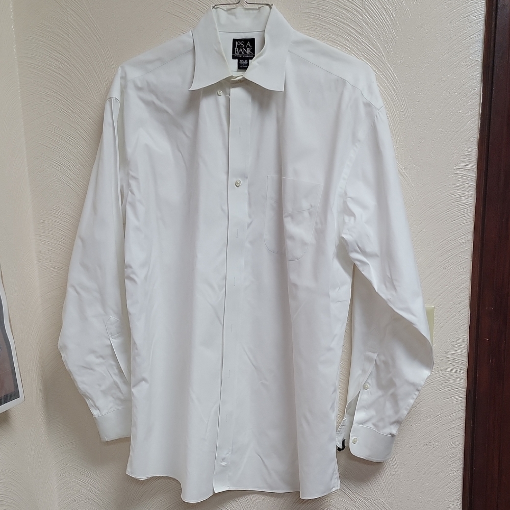 Isa Bank White Men's Dress Shirt - Classic Poplin